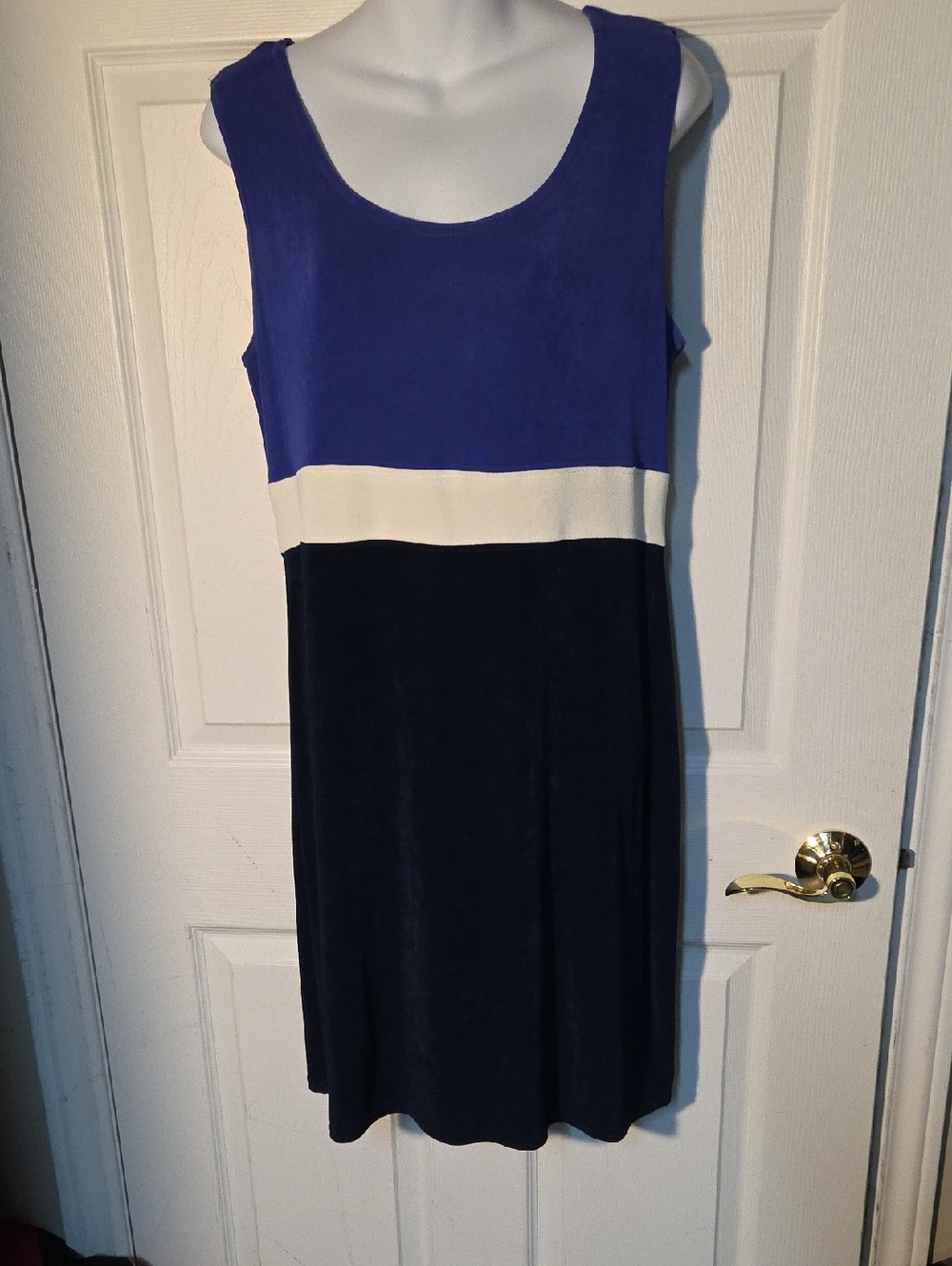 Rabbit Rabbit Rabbit Sleeveless Colorblock Dress i Blue, Cream & Navy Sz 12